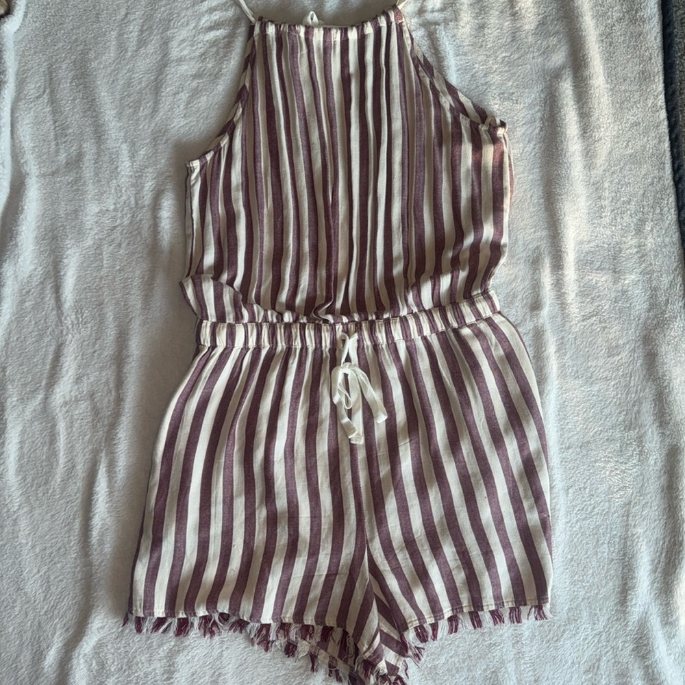 True Craft Red and White Stripe Romper Size Large